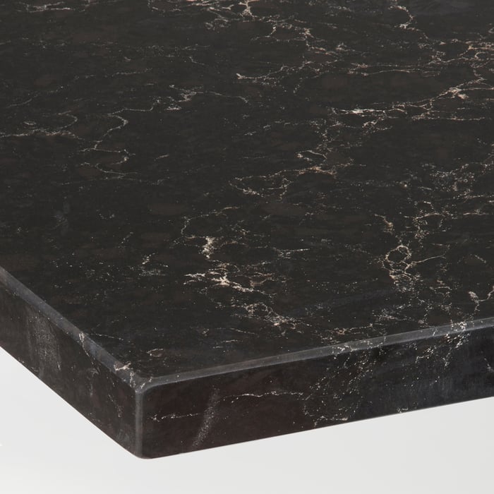 Image of 406-208-90 LOCKEBO Black Marble Effect Glass Composite (3cm) starting at $95/LF